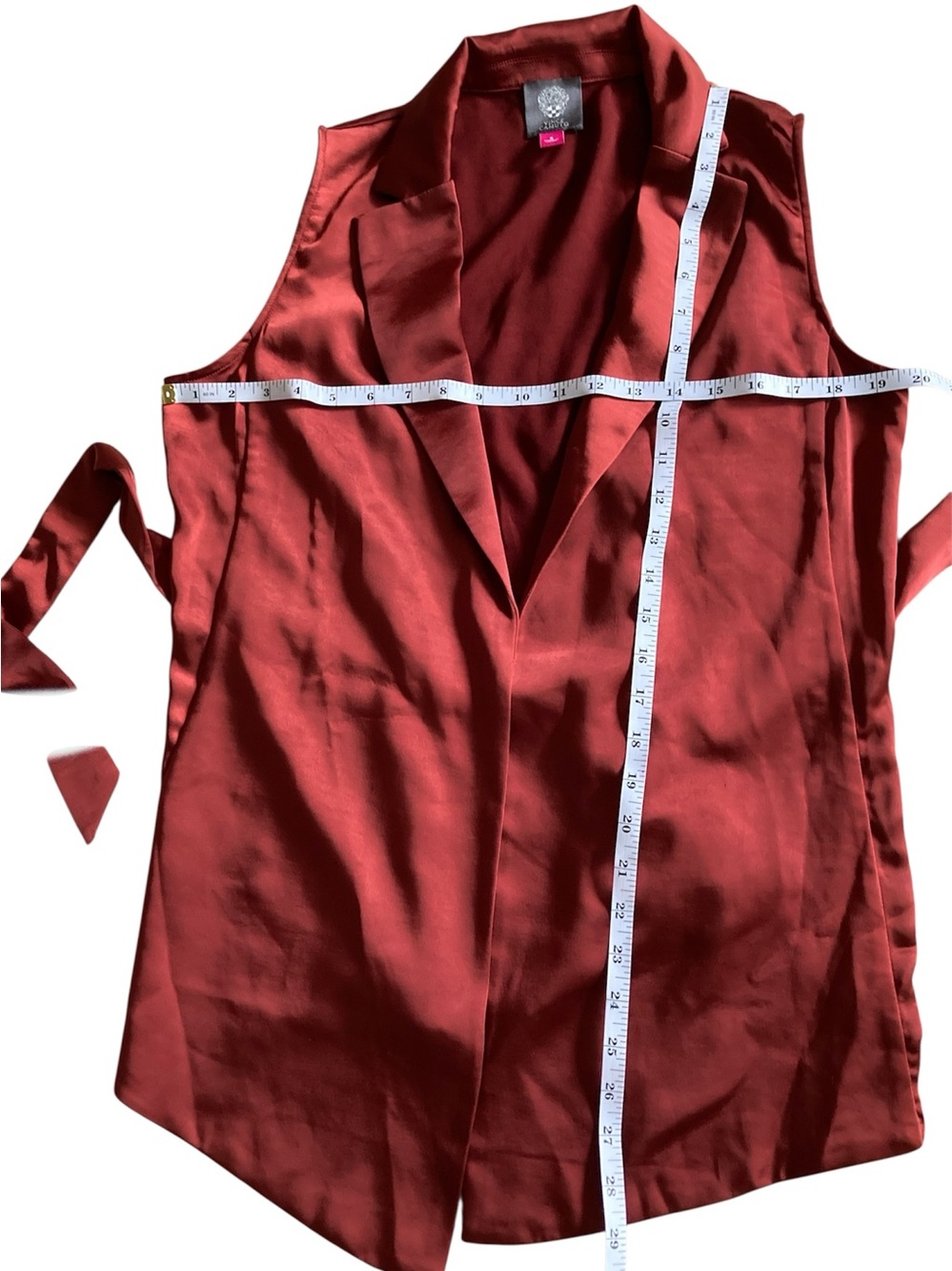 Vince Camuto Satin Wrap Vest Sz S NWT - Picture 3 of 5